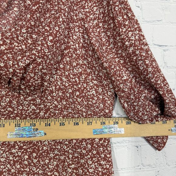 Rompers Women Plus Size 2XL Shorts Flowy Polyester Floral Brown Cottage Feminine - Picture 9 of 15